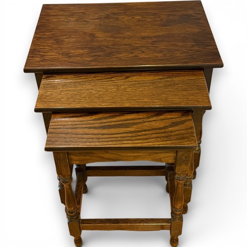 Vintage oak nest tables set - oak,
