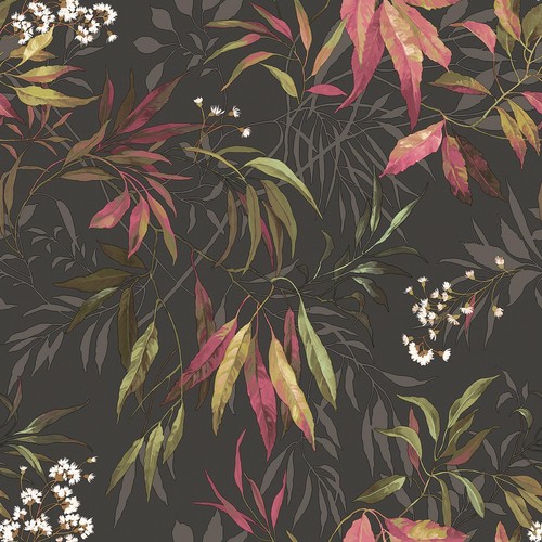Botanical wallpaper charcoal - botanical,