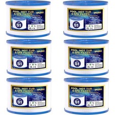 Splosh Type S1 Filter Cartridge x 6 For Intex PureSpa Easy Set Pool Spa Hot Tub