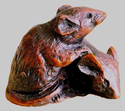Carved huddled mice mouse - carved,