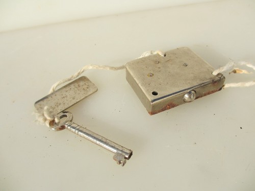 Vintage metal cabinet lock - cabinet,