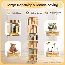 6 Tier Rotating Bookshelf 360