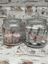 Bath Bomb,wash tabs,wax melts storage jar Mrs Hinch, Gift, Rose gold, bling trim