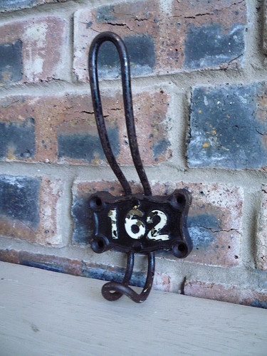 Antique cast iron coat hook - cast,
