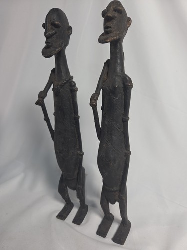 Pair african lost wax - lost, cast