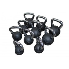 Jordan Fitness 4kg-24kg Chrome/Rubber Kettlebells Set - Commercial Gym Equipment