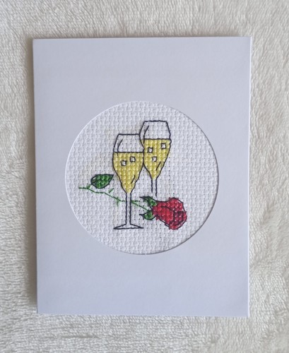 Handmade cross stitch card - card,