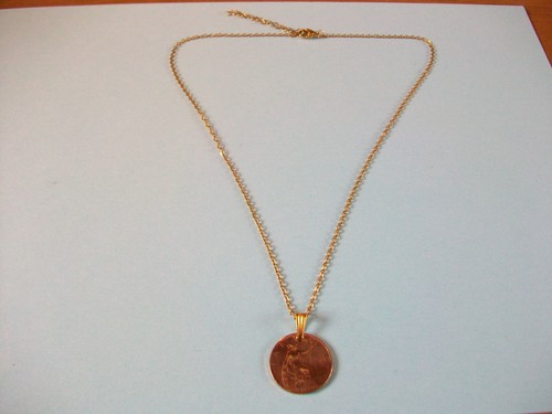 Farthing coin gold pendant - coin,