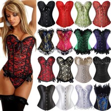 Women Black Overbust Boned