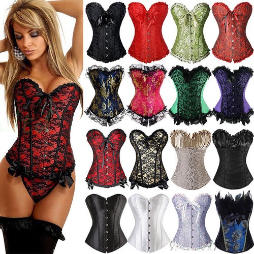 Women black overbust - black, boned