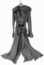 Zone Bleue French vintage gothic knitted maxi coat cardigan size xs/s