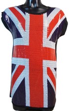 Butler & Wilson B&W  Sequined Union Jack Tunic Top Size M Ginger Spice Patriotic