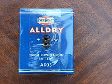 VINTAGE EVER READY RADIO BATTERY- ALLDRY.  LOW TENSION-  AD35  -  1 . 5 VOLTS