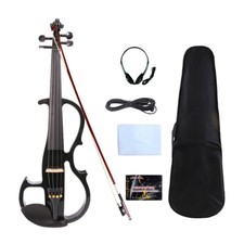 Black Electric Viola 16inch Full Size Solid Wood Ebony Fittings Viola Case Bow