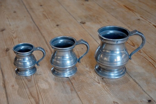 Antique pewter measure - pewter,
