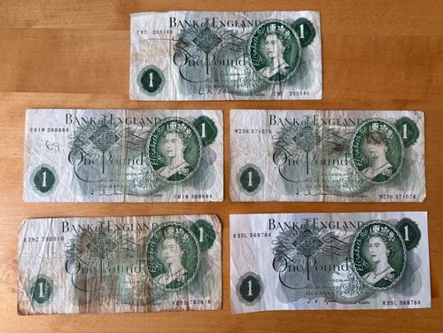 Old one pound - 5, notes