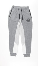McKenzie Men’s Grey Jogger Sweatpants L Fleece Tapered Activewear