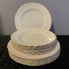 Tuscan Bone China Desert Plates & Side Plates Baby  Pink & Gold Good Condition