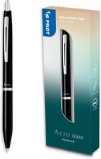 PILOT - Acro 1000 premium Ballpoint Pen in Black Gift Box - Ultra-Smooth Ink for
