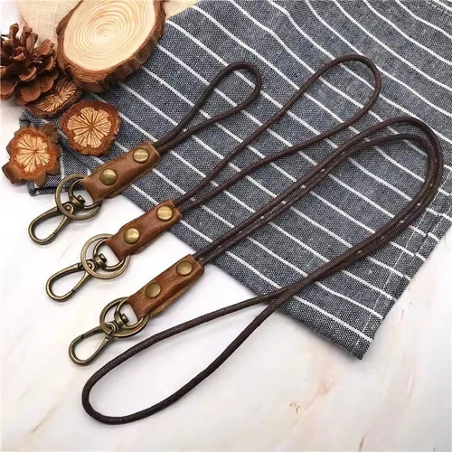 Leather lanyard neck - leather,