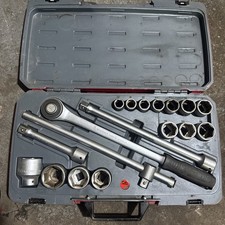 Teng 18 Piece 3/4”inch Drive Metric Socket Set & Ratchet, Extension In Case, 