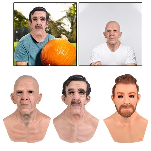 Realistic old man mask novelty - mask,