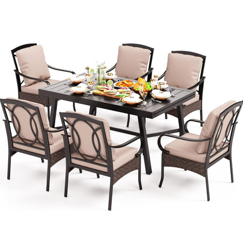 Pcs patio dining set - 7,