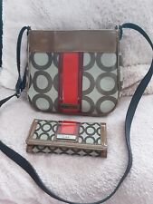 BEN DE LISI BROWN RED DESIGNER CROSSBODY HANDBAG AND PURSE