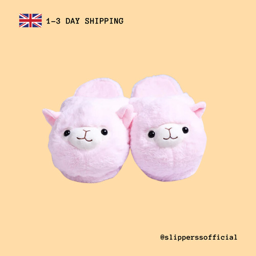 Pink alpaca slippers for - slippers,