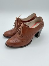 Boden Tan Leather Brogues Heel