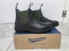 NEW Blundstone 519 Unisex Chelsea Boots Stout Brown Leather / Olive UK 9.5