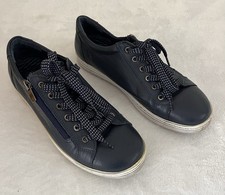 Pavers Navy Ladies Trainers with Zips UK 6 EU 39 Good Condition