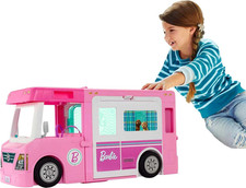 Barbie 3-in-1 DreamCamper w/ 50 Accessories Kids Playset Truck Boat House