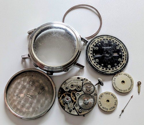 1940s swiss movado triple date - movado,
