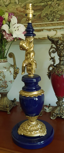 Blue gold tall antique style - gold,