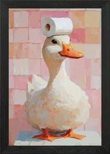Duck with Toilet Paper Hat