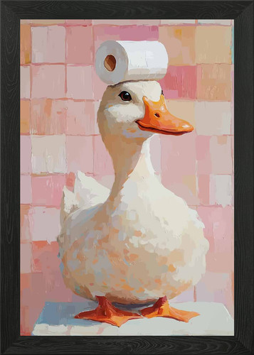 Duck with toilet paper - paper, hat