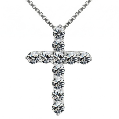 Silver plated crystal - crystal, cross