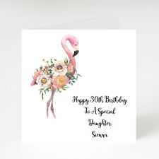 Personalised Flamingo Female Relation Birthday Card