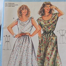 Burda 6890 Vintage Used not cut Sewing Pattern ladies dress UK Size 12-22