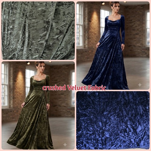 Crushed velvet fabric stretch - velvet,