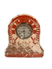 Edinburgh Crystal Table Clock, Signed, Decorative, Vintage