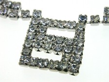 Art Deco 1920's Costume Jewellery French Paste Clear Stones Necklace 17 1/2"