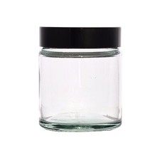 Clear Glass Jars Black Lid 15ml - 250ml Empty Pots for Candles Cosmetics Crafts