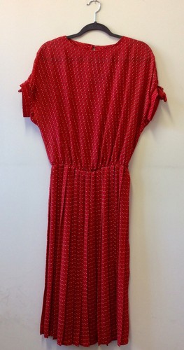 1980s red midi dress - red, with