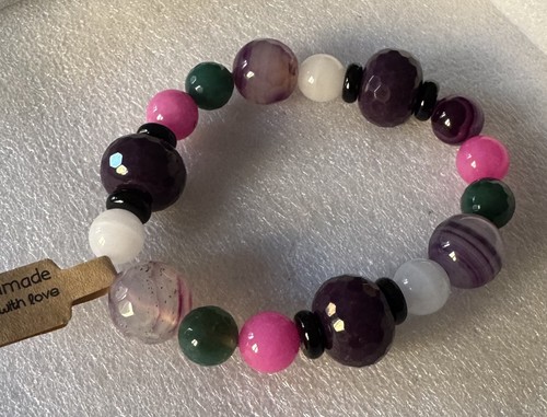 Gemstone bracelet repurposed - gemstone, ,