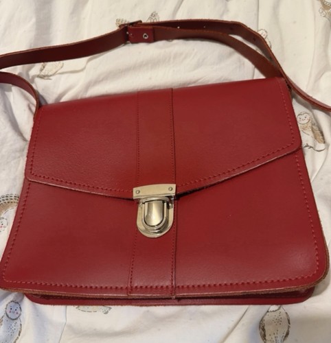 Red leather zatchels - leather, shoulder