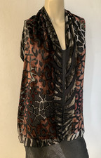 Vtg Black Bronze Velvet Devore
