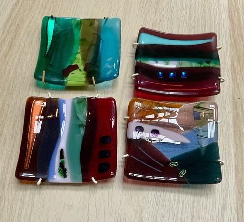 Stunning hand painted fused - painted,