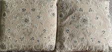 2 x Marks & Spencer Neutral Embroidered Floral Patterned Cushions